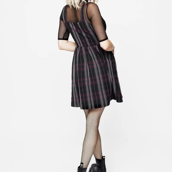 Disturbia Gambit Check Wrap Suspender Mini Dress - Picture 3 of 7